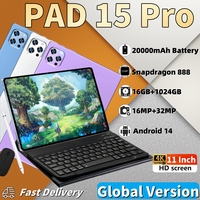 2025 Original PAD 15 Pro Tablet  Android 14 Snapdragon 888 11 Inch HD 16GB+1TB 20000 mAh 5G Dual SIM Bluetooth WiFi Tables PC