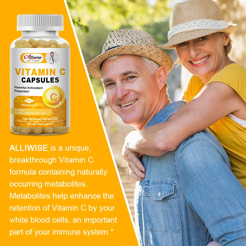 Alliwise Vitamin C Capsules for Skin Health Strong Antioxidant Collagen Booster Magnesium Skin whitening,Immune Support