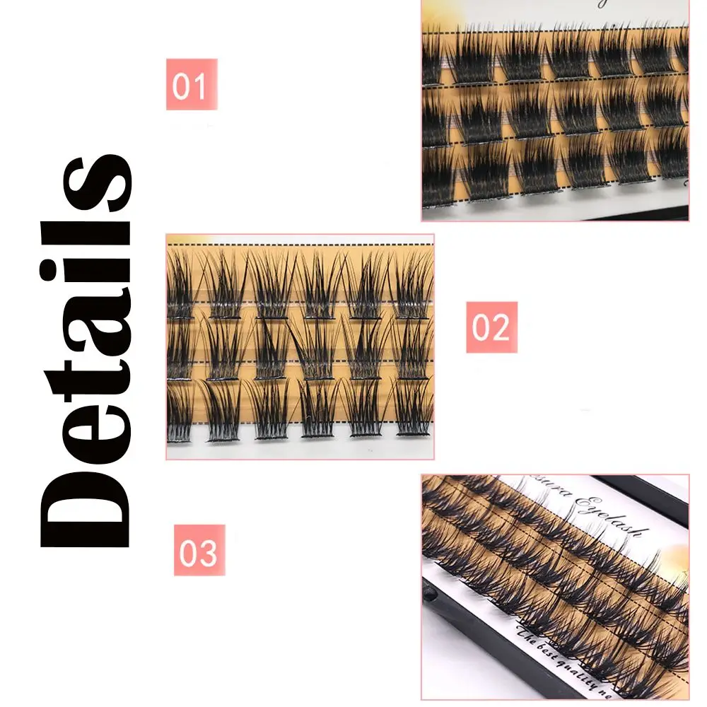False Eyelashes Dramatic Bundles Lashes Fluffy Natural 3D Mink Hair Individual Eyelashes Segmented Eyelashes