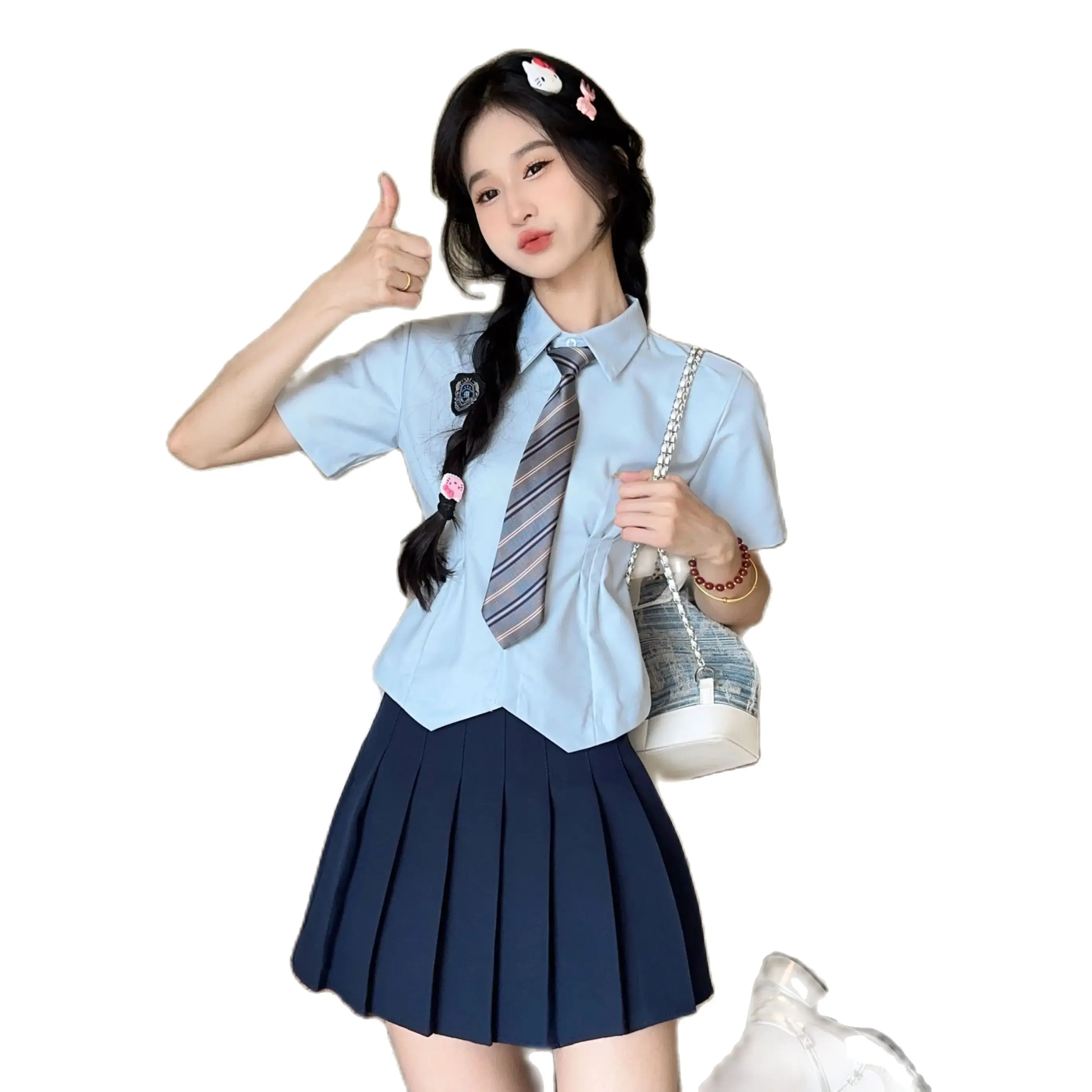 Shirt Waist Uniform Jk College Style Hot Girl Short-Sleeved Women'S Autumn Top Pure Lust Style Slim White Shirt