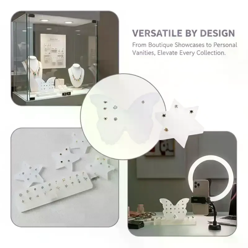 

Acrylic Earring Rack Display Board 9 11 13 20 21 Hole Jewelry Holder Modern Organizer for Studio Countertop