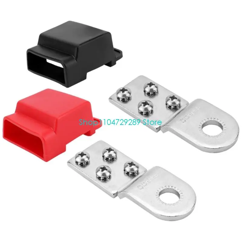 D8KE Battery Wiring with Flat Terminal Plates, Insulating Covers and Hardware Parts for Vehicle Electrical Maintenance and Daily