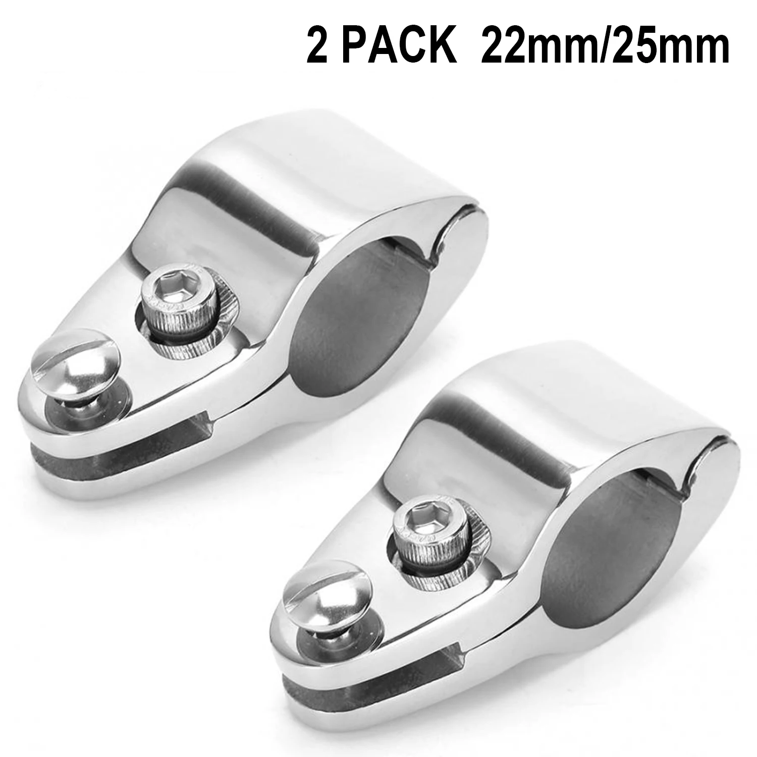 

2 pcs 22mm/25mm Boat Bimini Top Hinged Jaw Slide Fitting Marine Hardware 316 Stainless Steel Bimini Top Clamps