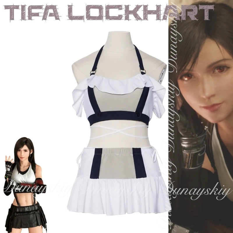Final Fantasy VII FF7 juego de renacimiento Tifa Lockhart un miembro de Shinra Corporation Avalanche juego de disfraz de Cosplay lleno de conjunto