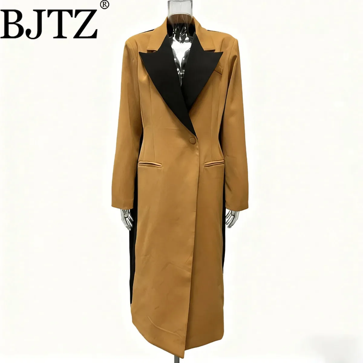 BJTZ Women's Premium Trench Coat Jacket Style Elegant Minimalist Casual Outerwear Comfortable High Quality Spring Fashion