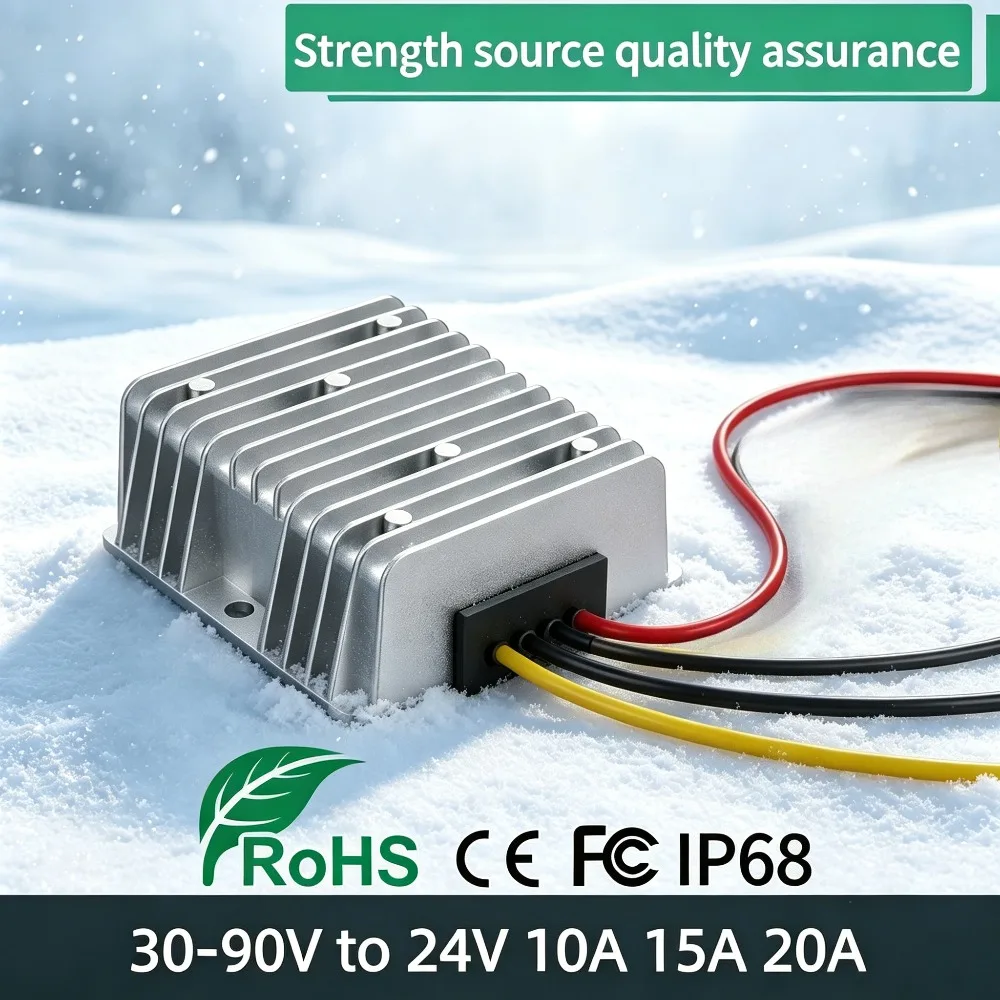 30-90V 36V 48V 36v to 24V 20A 480W Step-down DC Converter 60V 48V-24V 20A Voltage Regulator Buck Car Truck Boat Power Supply