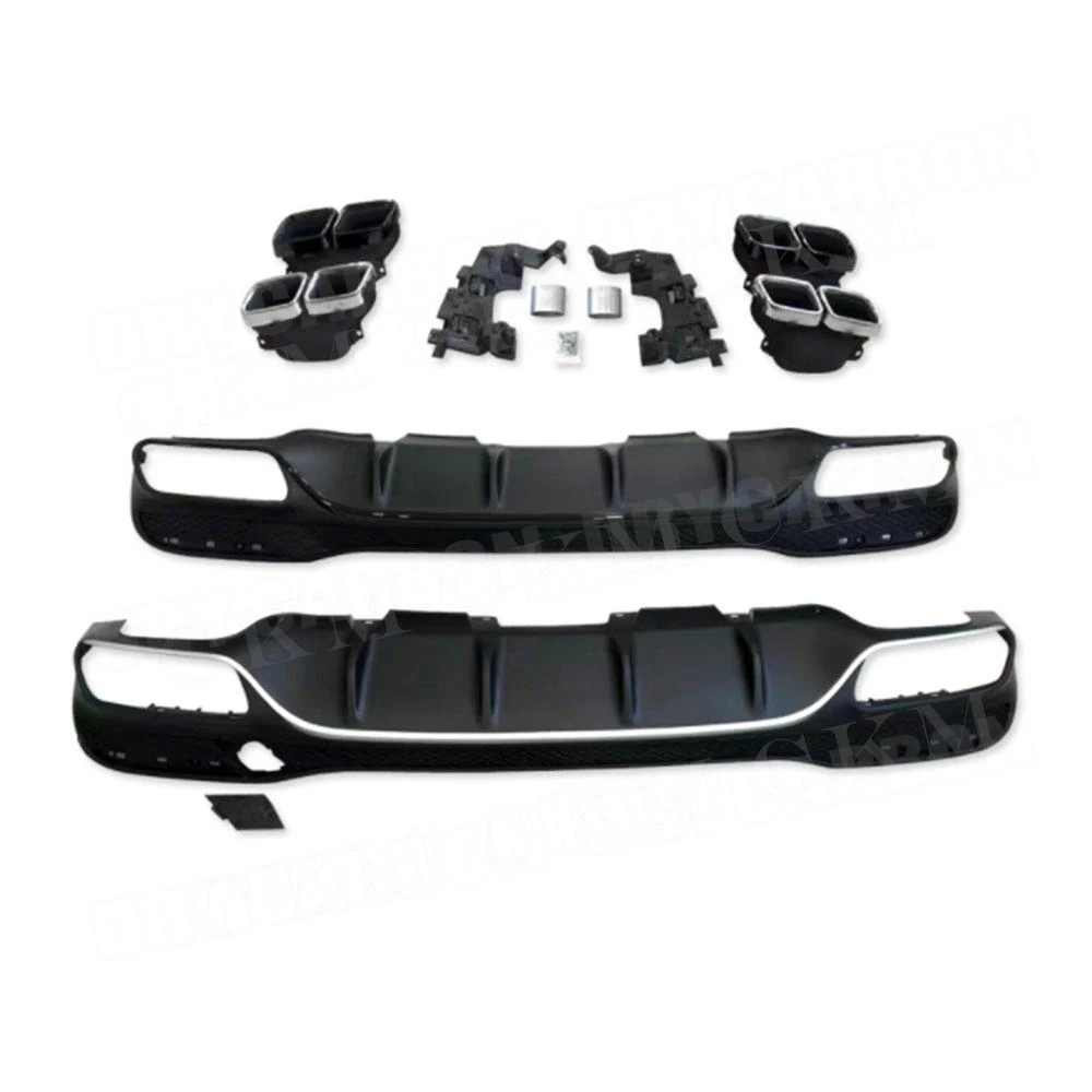 Rear Diffuser Spoiler Exhaust Tips For Mercedes Benz GLE GLS Class W166 GLE63 AMG SUV 2016 -2018 Rear Diffuser Accessory Trims