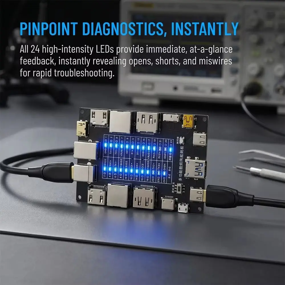 Fault Detection Wire Testing Module Multi-function Universal Cable Tester LED Indicator Cable Fault Detector LAN Cables