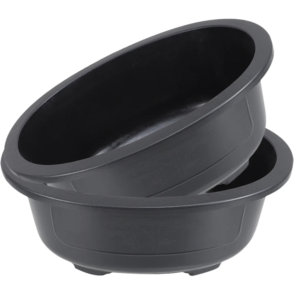 

2 Pcs Big Flowerpot Garden Potted Plant Oval Plastic Bonsai Nursery Planter Breathable
