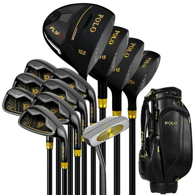 POLO. 12 Pieces Clubs Men Golf Clubs Complete Full Sets with Standard Bags Titanium Alloy Rod Head