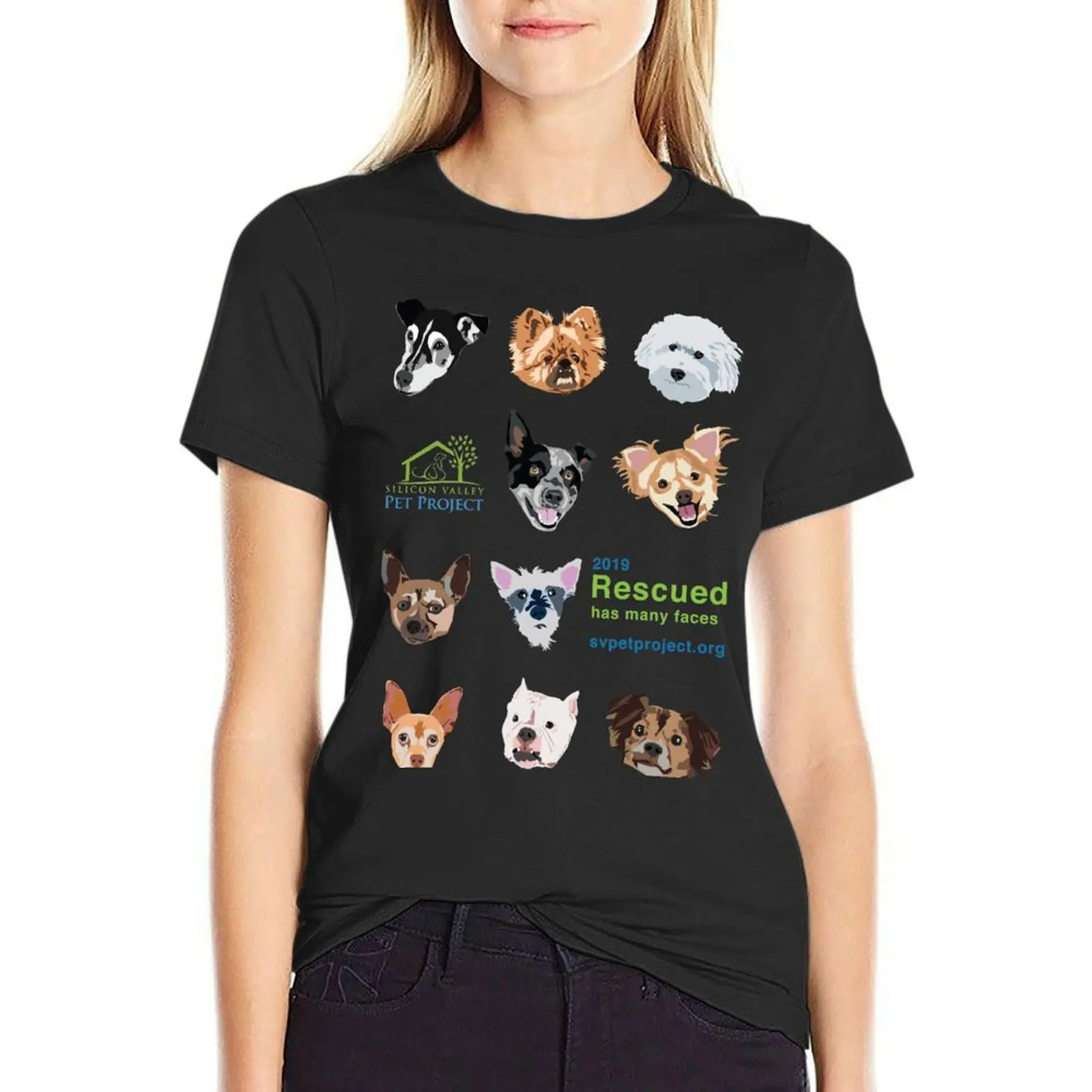 Rescued Has Many Faces, 2019 T-Shirt plus size tops korean fashion t shirts for Women loose fit
