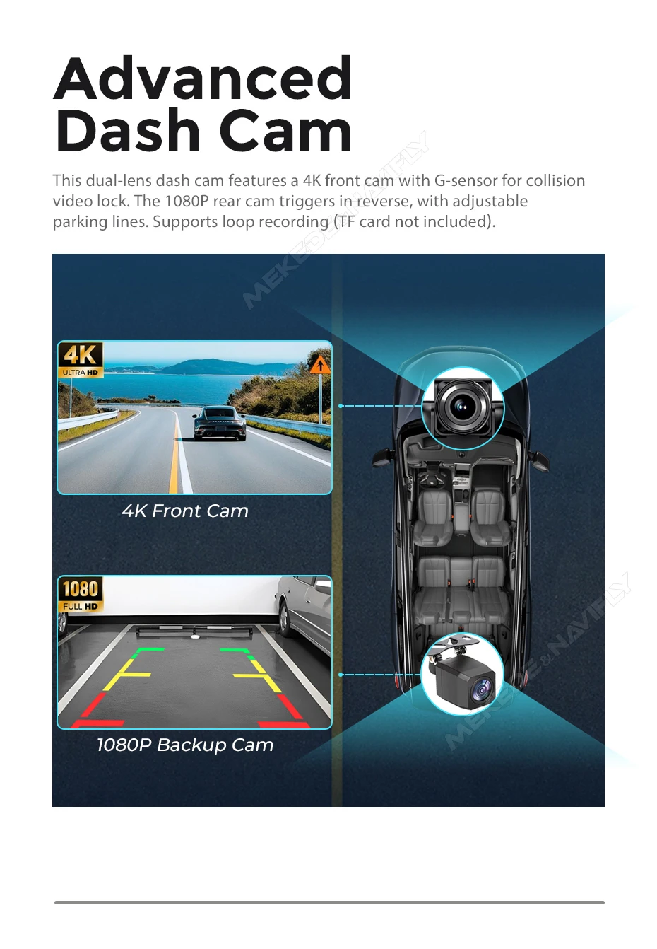 MEKEDE 6,86-zoll Universal Auto Radio Drahtlose Carplay Android Auto MP5 Player Multimedia Recorder FM AUX DSP BT – Detail 19