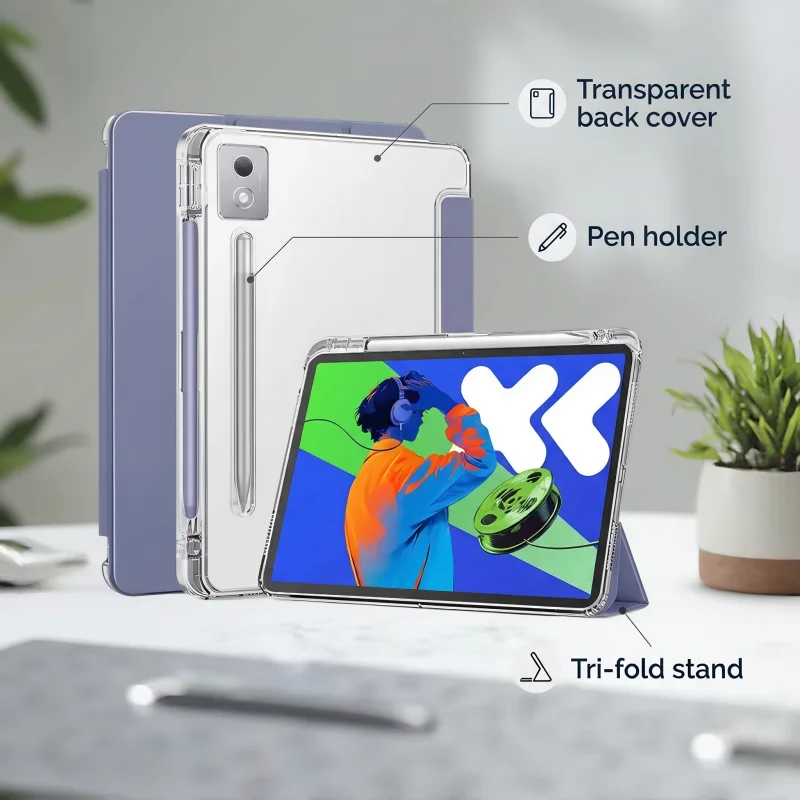 For Lenovo Xiaoxin Pad Pro 12.7 Case 2025 with Pen Slot TB373FU Fold Stand Smart Cover Idea Tab Pro 12.7