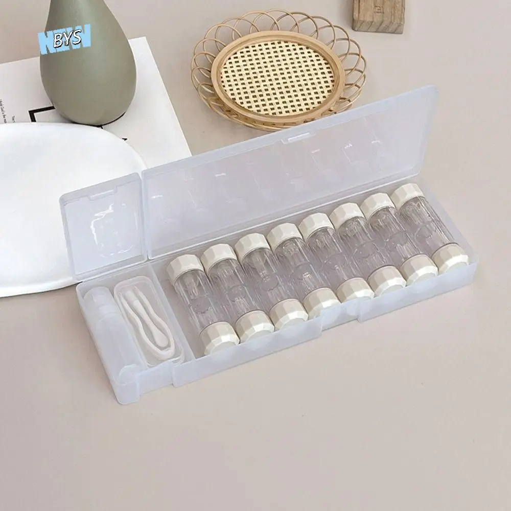 

8 Pairs Portable Contact Lens Box Holder 7 Colors Clear Contact Lenses Soak Storage Case Small Design Durable RGP Lens Container