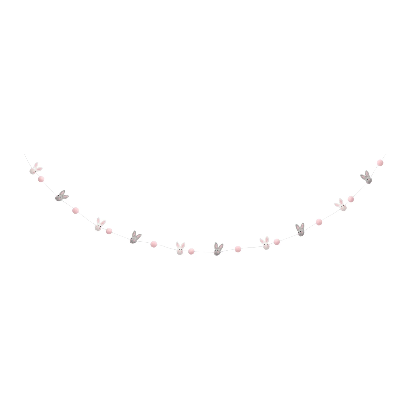 

1Pcs Felt Rabbit Pendant Handcrafted Wool Ball String for Nursery Crib Decoration Room Wall Hanging Ornament Festival Home