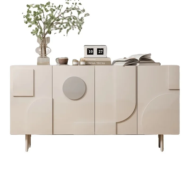 

Cream wind solid wood dining side cabinet modern simple creative design entrance cabinet