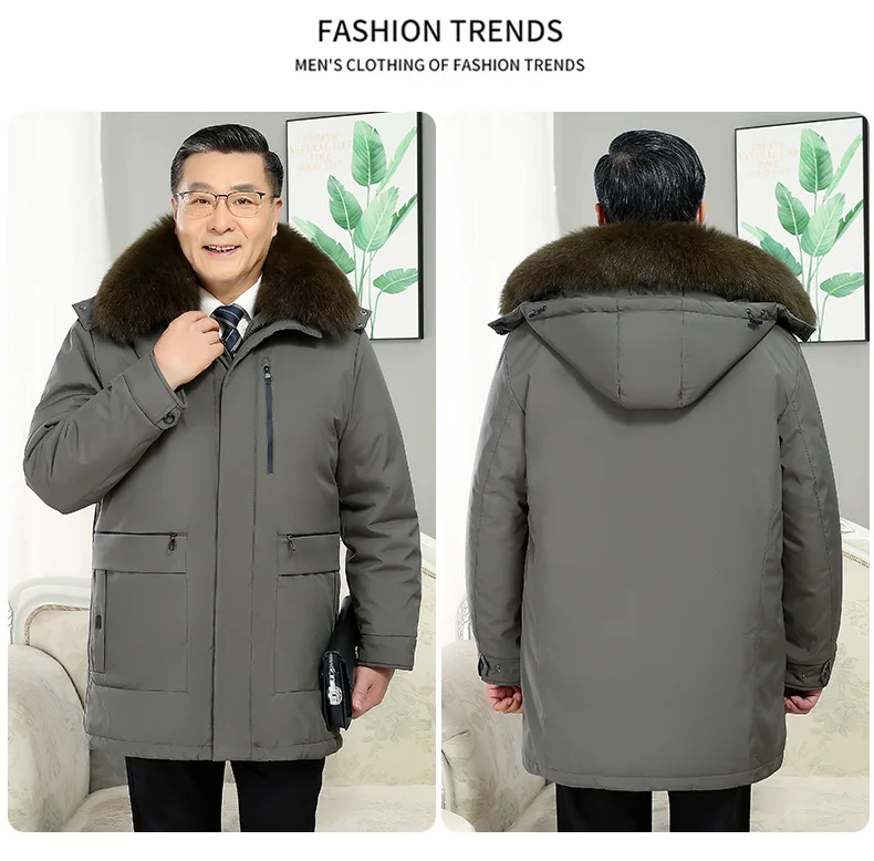 Windbreaker Men's Down Coats And Parkas Winter Jacket Man White Goose Down Jacket Puffer Jackets Padding Detachable Inner HXY196