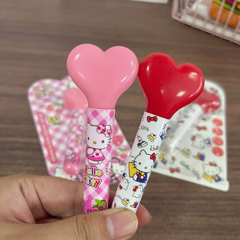 Sanrio Hello Kitty Heart-Shaped Portable Scissors Folding Kawaii Anime Pen Shape Safe Cute Students Do Not Hurt Paper-Cutting