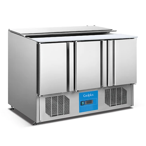 Custom Commercial Kitchen Machine Salad Bar Counter Refrigerator Preparation Chiller Pizza Prep Table