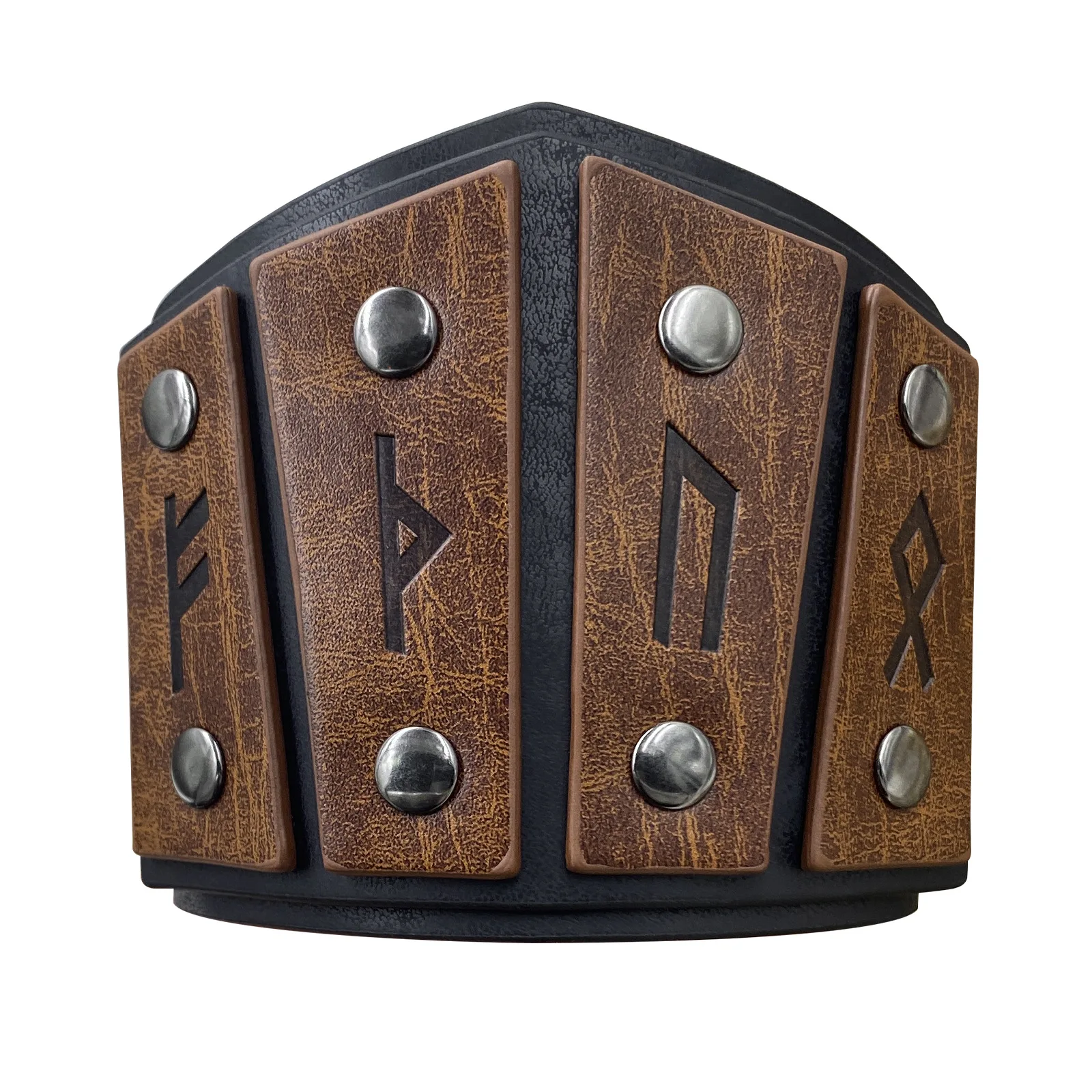 Uma pulseira de couro pu estilo viking nórdico da moda vintage com runas