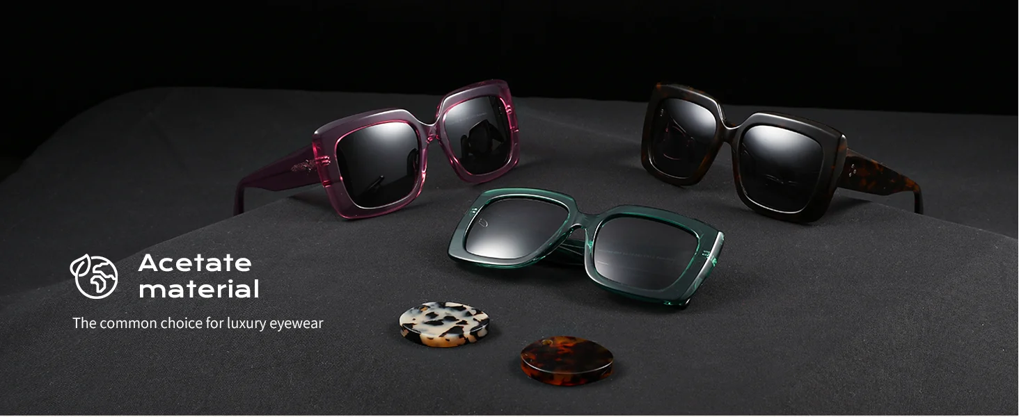 ZENOTTIC Neuheiten Frauen Große Rechteck Polarisierte Sonnenbrille UV400 Schutz Acetat Quadrat Sonnenbrille Mode Schatten – Detail 3