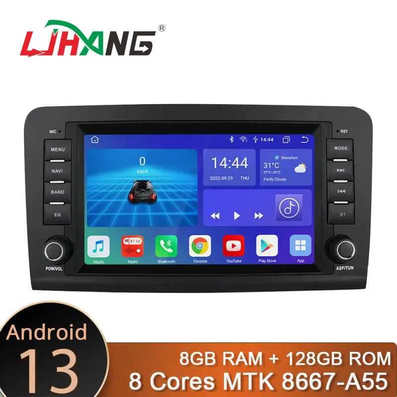 2 Din Android 13 Car Radio DVD Player for MERCEDES-BENZ ML320/ML 350/ W164 2005-2012 GL320 Multimedia GPS Navigation Stereo DSP