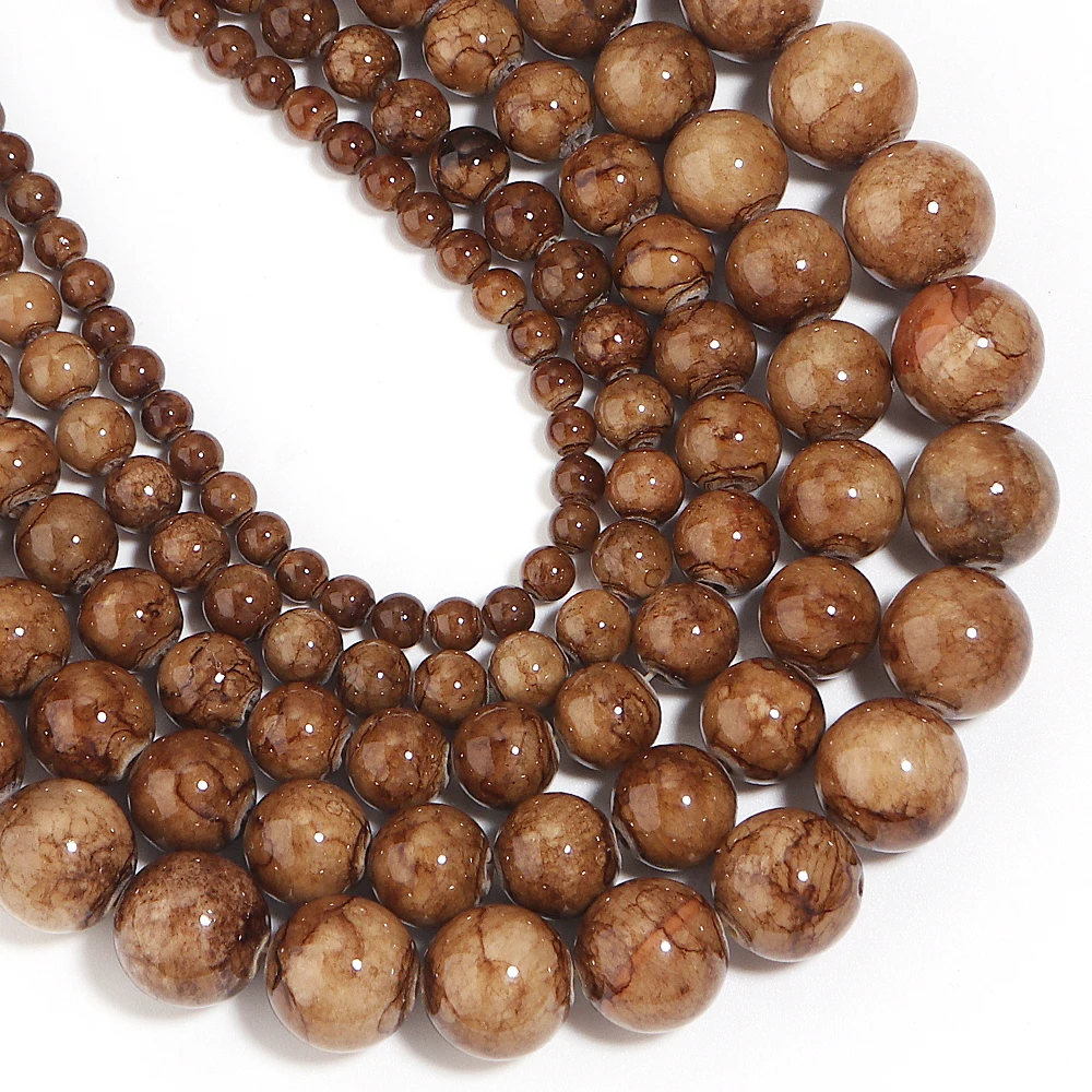 ลูกปัดหยกเปอร์เซียลายทางธรรมชา - Jewelry Making Gemstones บทวิจารณ์และราคา
