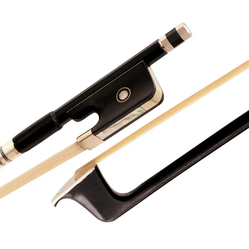 Hooqu Professional Light Weight Viola Cello Round Bow Horse Hair Violin Bow Carbon Fiber for Violin 4/4 1/2 3/4 1/4 1/8