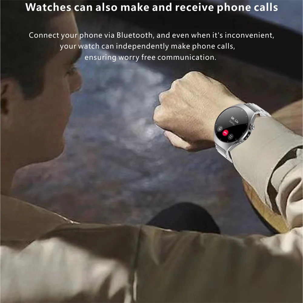 

Blue Tooth Call Outdoor LED Flashlight Compass Health Smart Watch Waterproof Sports Fitness NFC Smartwatch Voice Assistant