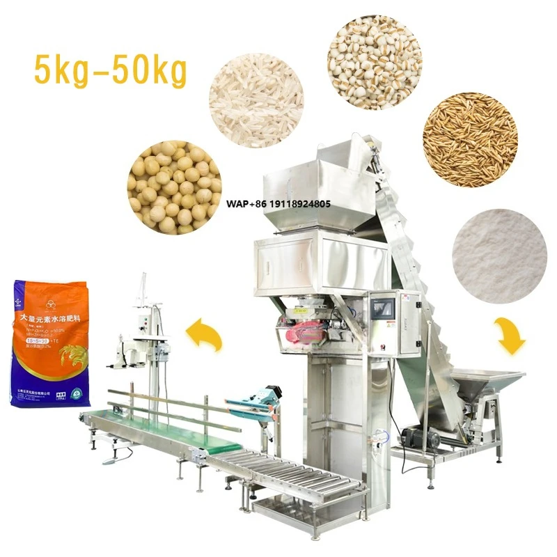 Grain Packaging Machine Beans/Grain/Wheat/Corn/Rice  5kg 15kg 20kg 25kg Filling Packing Weighing Machine