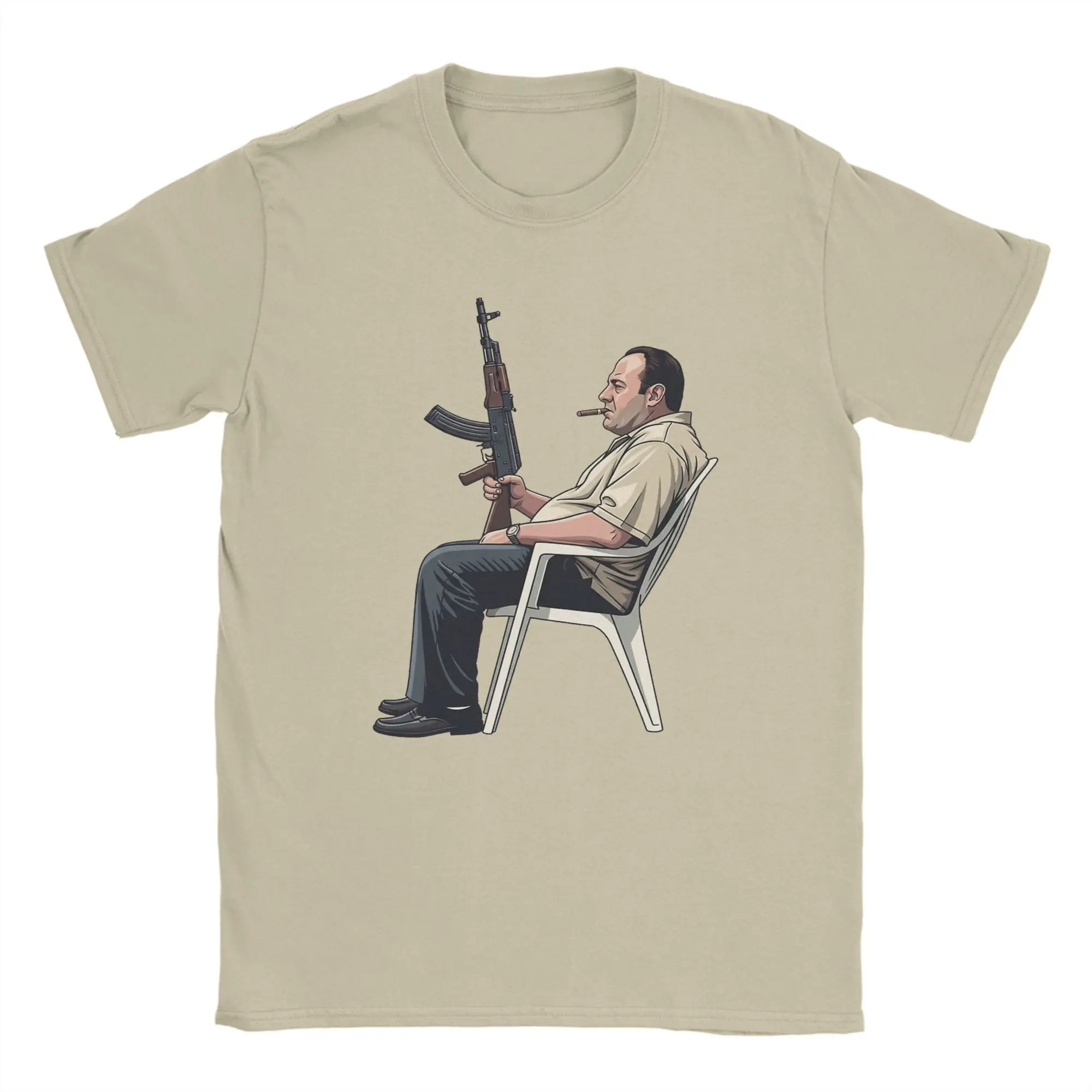 Tony Soprano Bear Watch in the Garden T Shirts for Men 100% Cotton Vintage T-Shirt O Neck Sopranos Tv Show Tees Tops Summer