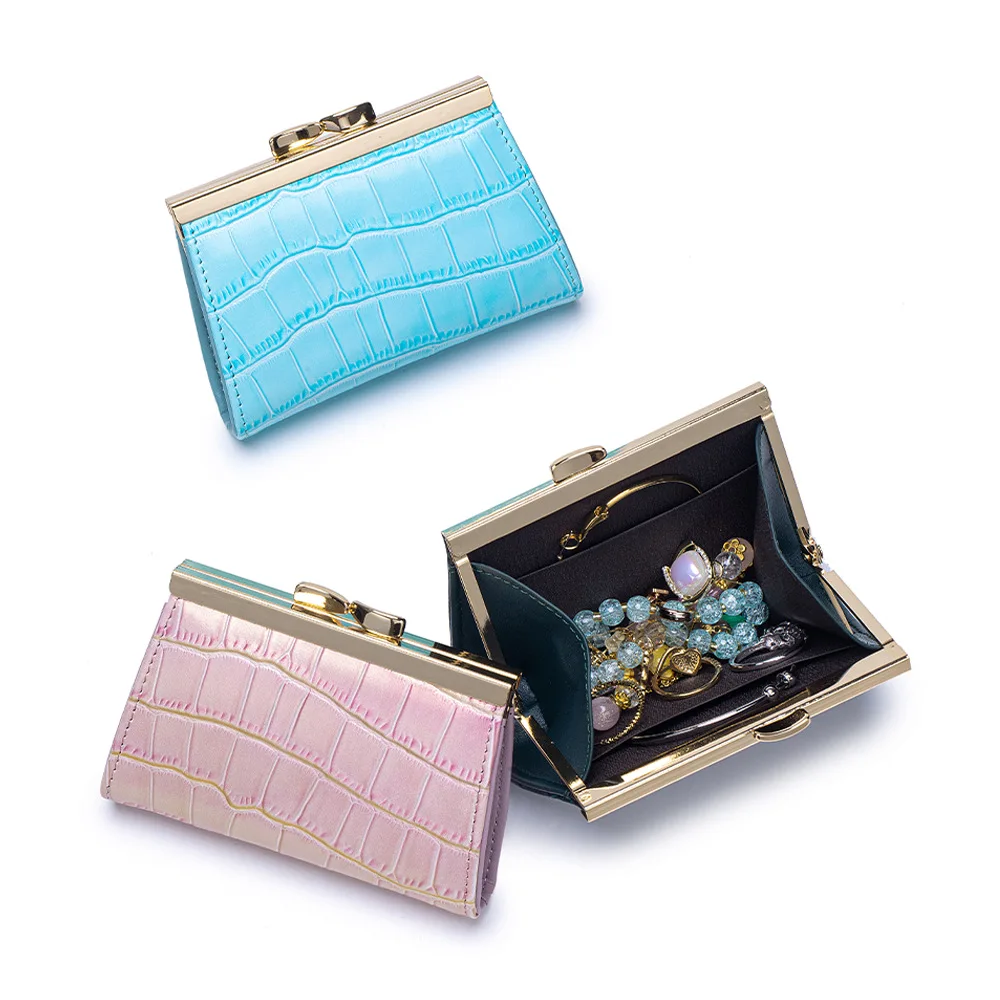 Woman Coin Wallet Top-layer Crocodile-patterned Cowhide Compact Coin Purse For Women, Multifunctional Jewelry Storage Bag