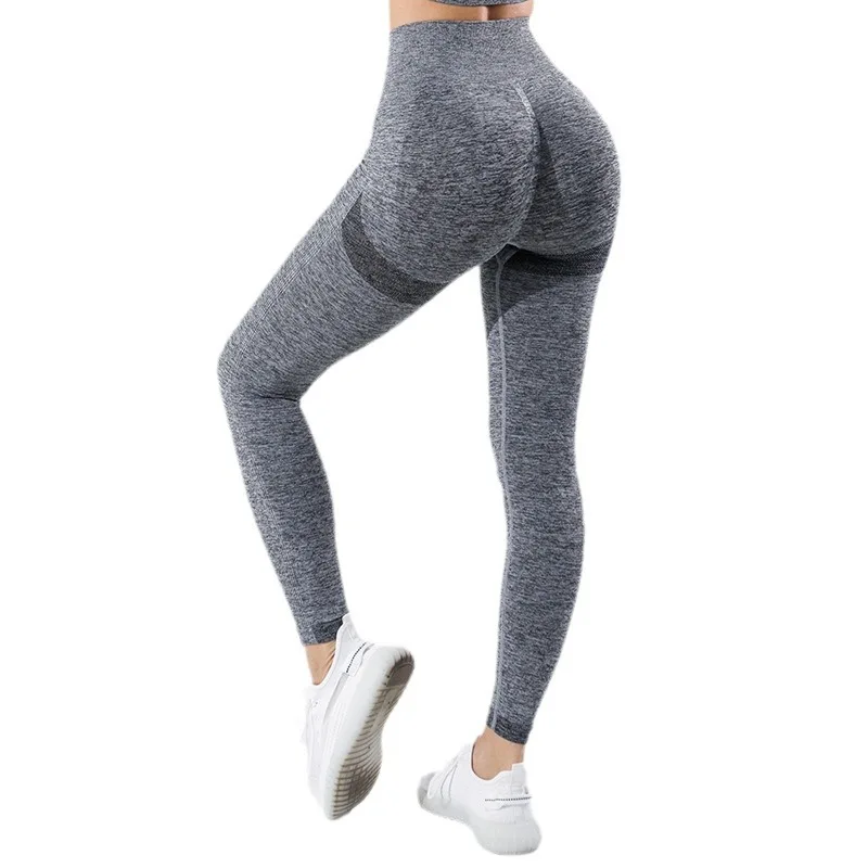 

2PCS Set High Waisted Yoga Pants Women Tight Fitting Peach Buttocks Elastic Smiling Face Exercise Fitness Training Pants Women