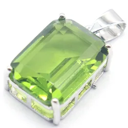 Buy 4 Get 1 Free 23x13mm Rectangle Green Peridot Swiss Blue Topaz Purple Spinel For Sister Daily Wear Silver Pendant