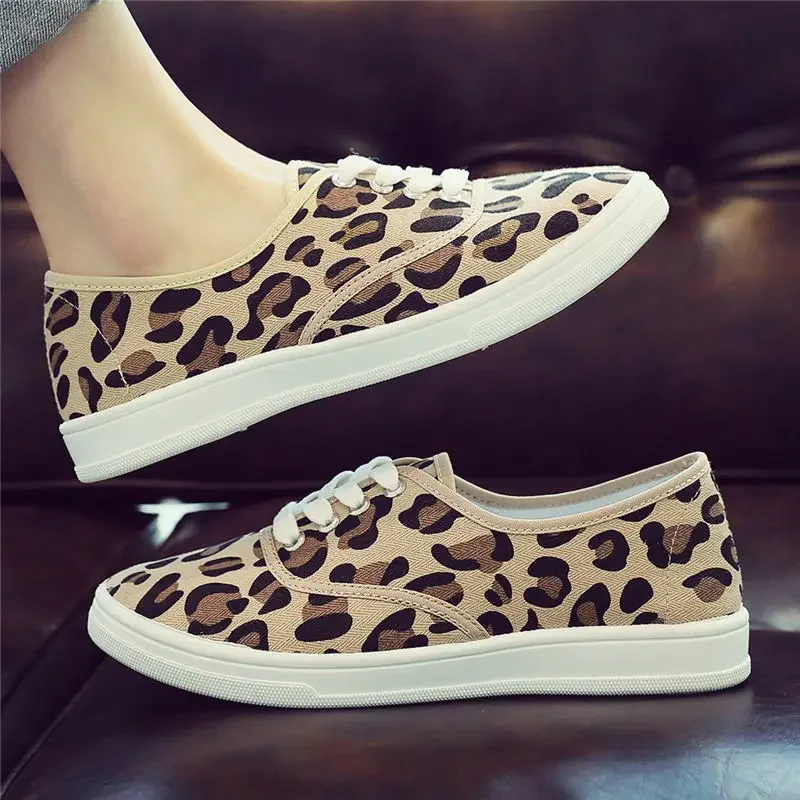 

Fashion Trends 2025 Leopard Print Women's Shoes Lace Up Y2k Stylish Casual Offers Light On Sale Deals Walking 39 Ladies Footwear
