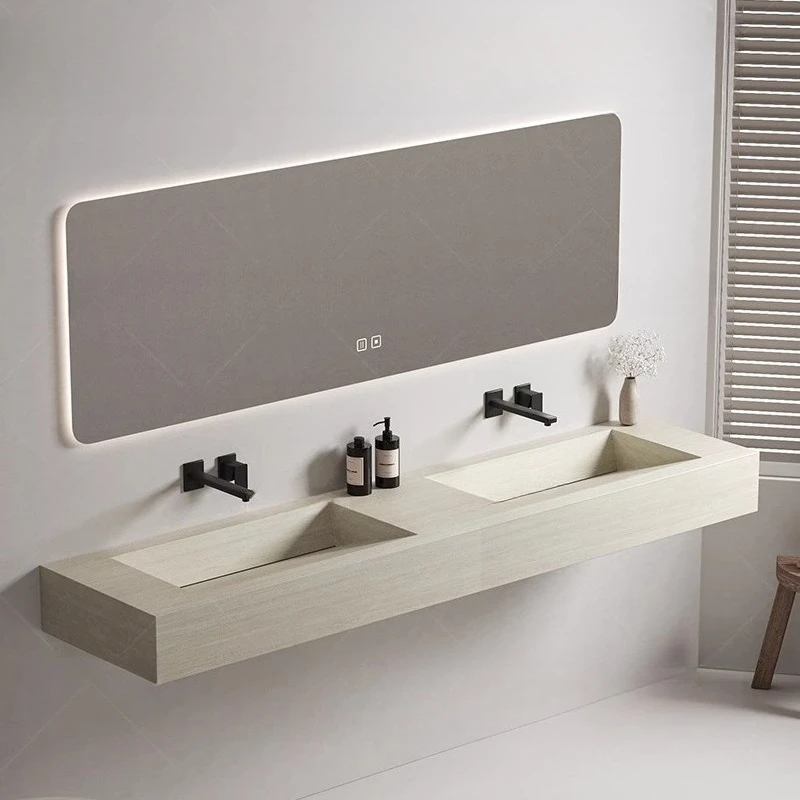 

Slate integrated basin bathroom cabinet combined toilet washstand