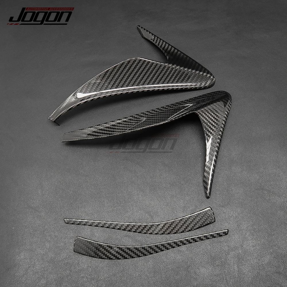 JOGON Real Carbon Fiber Car Front Headlight Eyebrow Eyelid Headlamp Cover Trim For Lexus IS 200 300 250 200t 2013 2014 2015 2016