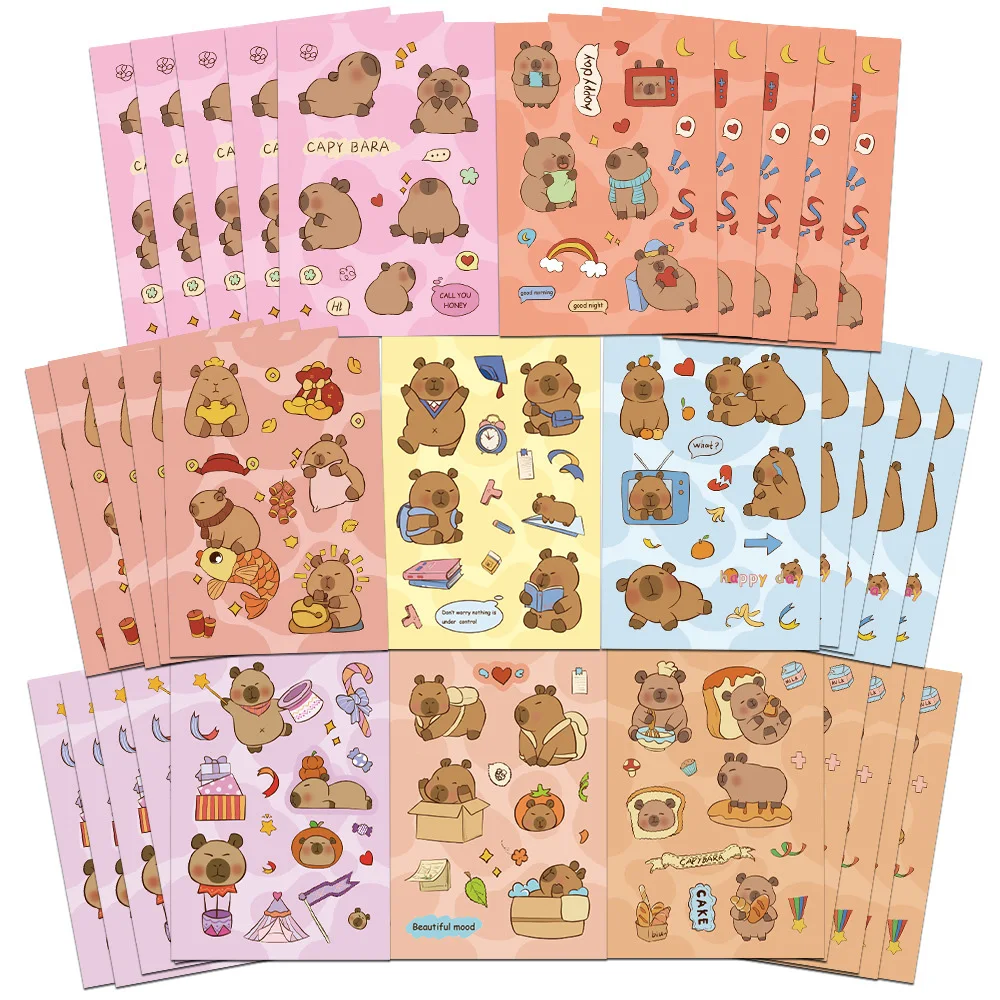 

8/16Sheets Animals Capybara Children DIY Puzzle Sticker Games Make A Face Funny Assemble Jigsaw Stickers Kids Educational Toys