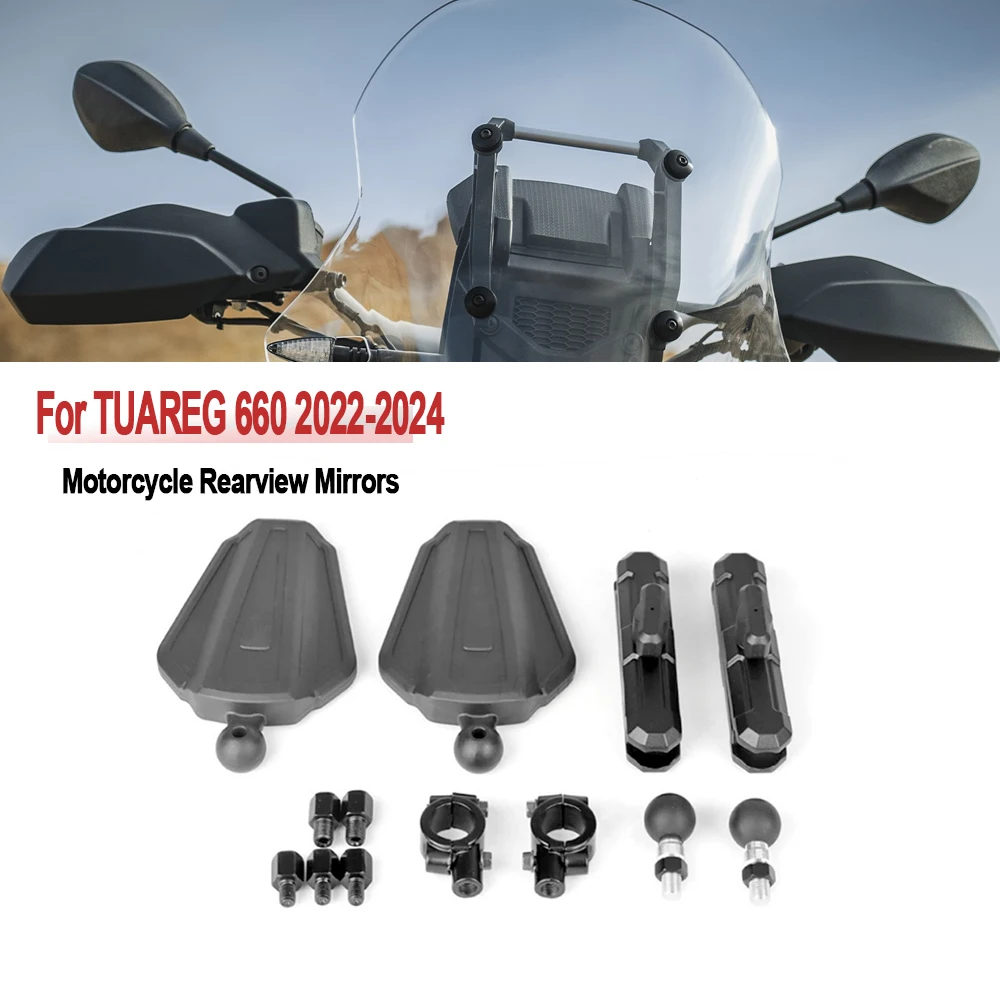 New Motorcycle Accessories Black Handlebar Rearview Mirrors Side Mirror For Aprilia TUAREG 660 Tuareg 660 2022 2023 2024