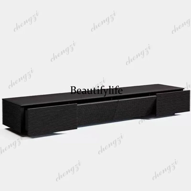 N178 Modern simple black TV cabinet light luxury strip locker living room furniture