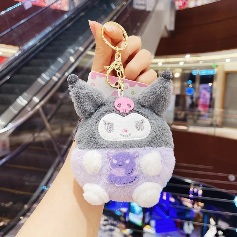 10cm Sanrio Cartoon pluszowa torebka Kawali Kuromi Hello Kitty moja melodia Cinnamoroll miękkie wypchana lalka wisiorek zabawki dziewczyna prezenty dla dzieci