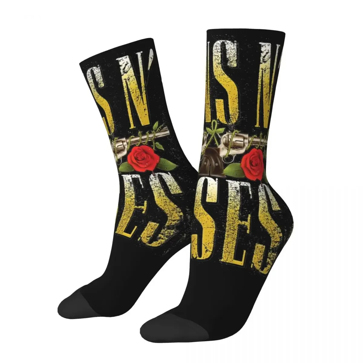 Colorful Guns N Roses Sports Socks Polyester Crew Socks for Unisex