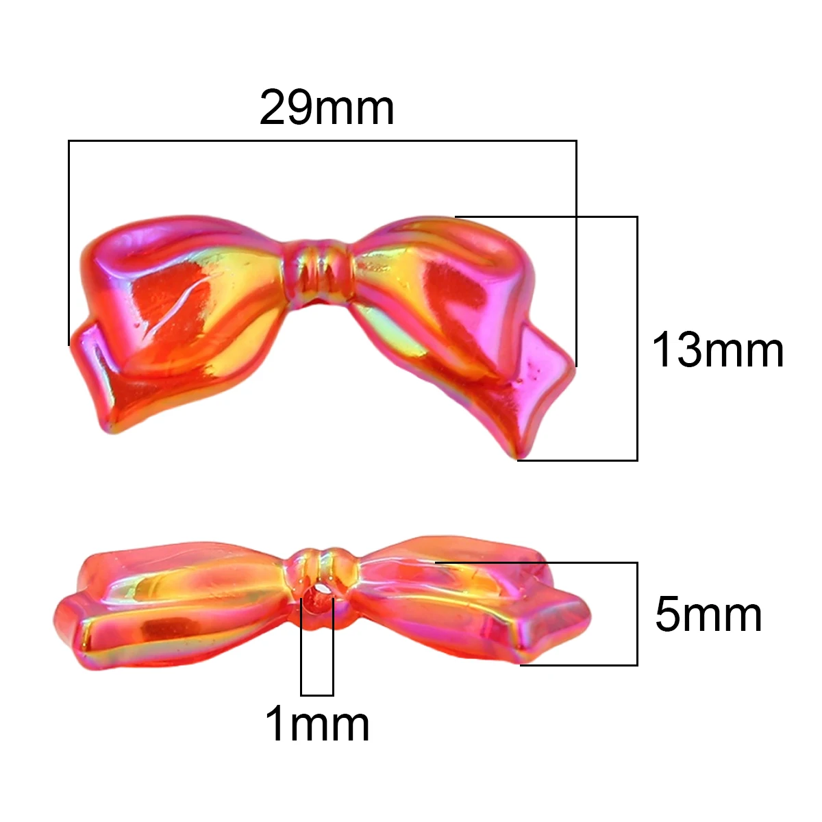 About4-10Pcs acrylic transparent colorful through-hole bow accessories handmade DIY couple bracelet necklace earrings