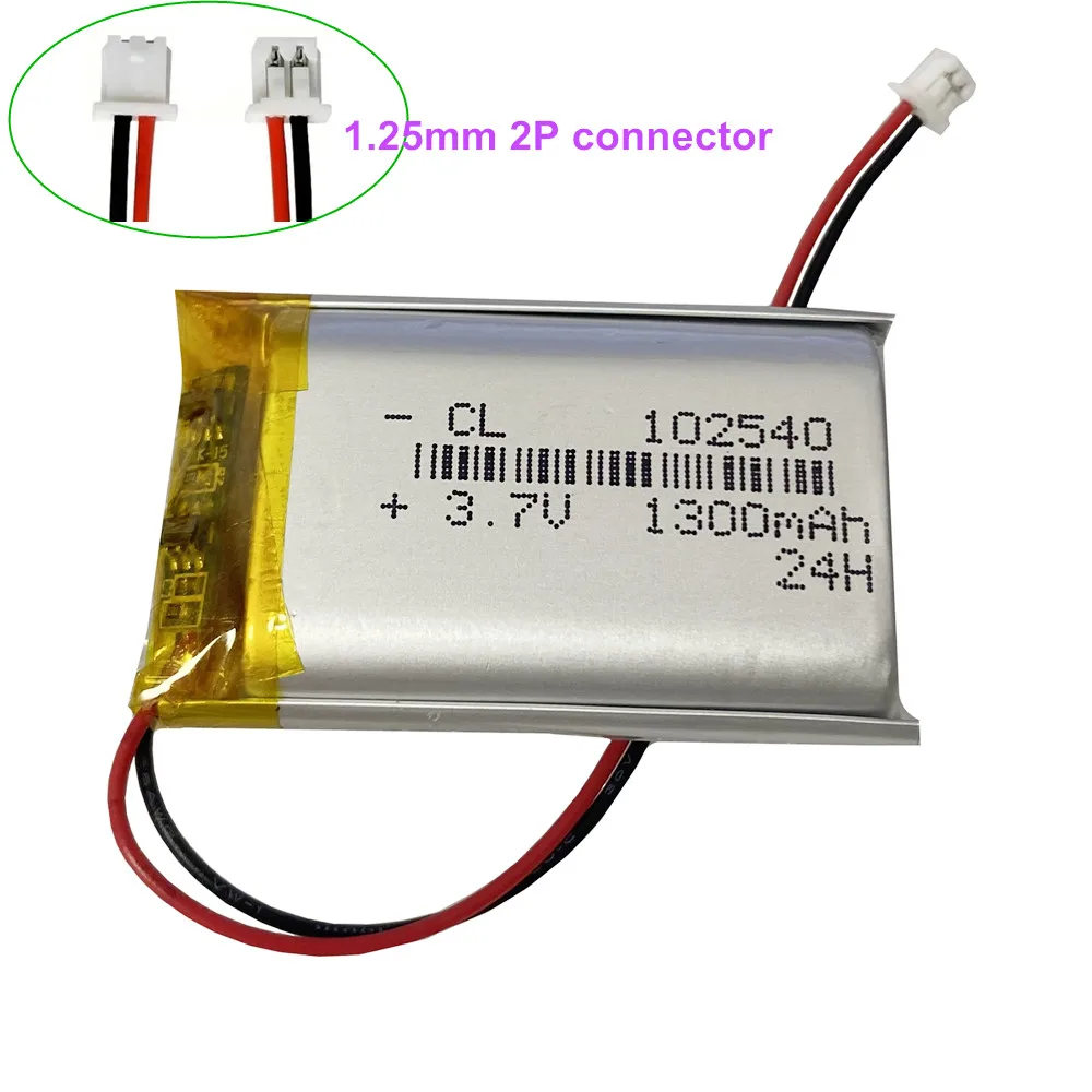 1-10PCS 102540 1300mAh Lithium Polymer Rechargeable Battery for MP3 GPS DVD Bluetooth Speaker Recorder E-book LED Light Camera