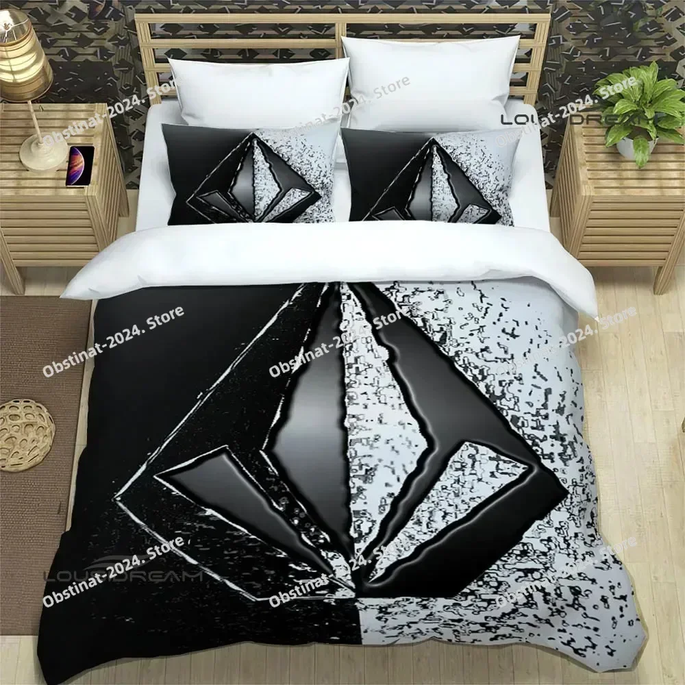 2026 V-VOLCOM LOGO 3D Printing Comforter Bedding Set,Duvet Cover Bed Set Quilt Cover Pillowcase,King Queen Size Bedding Set Kid