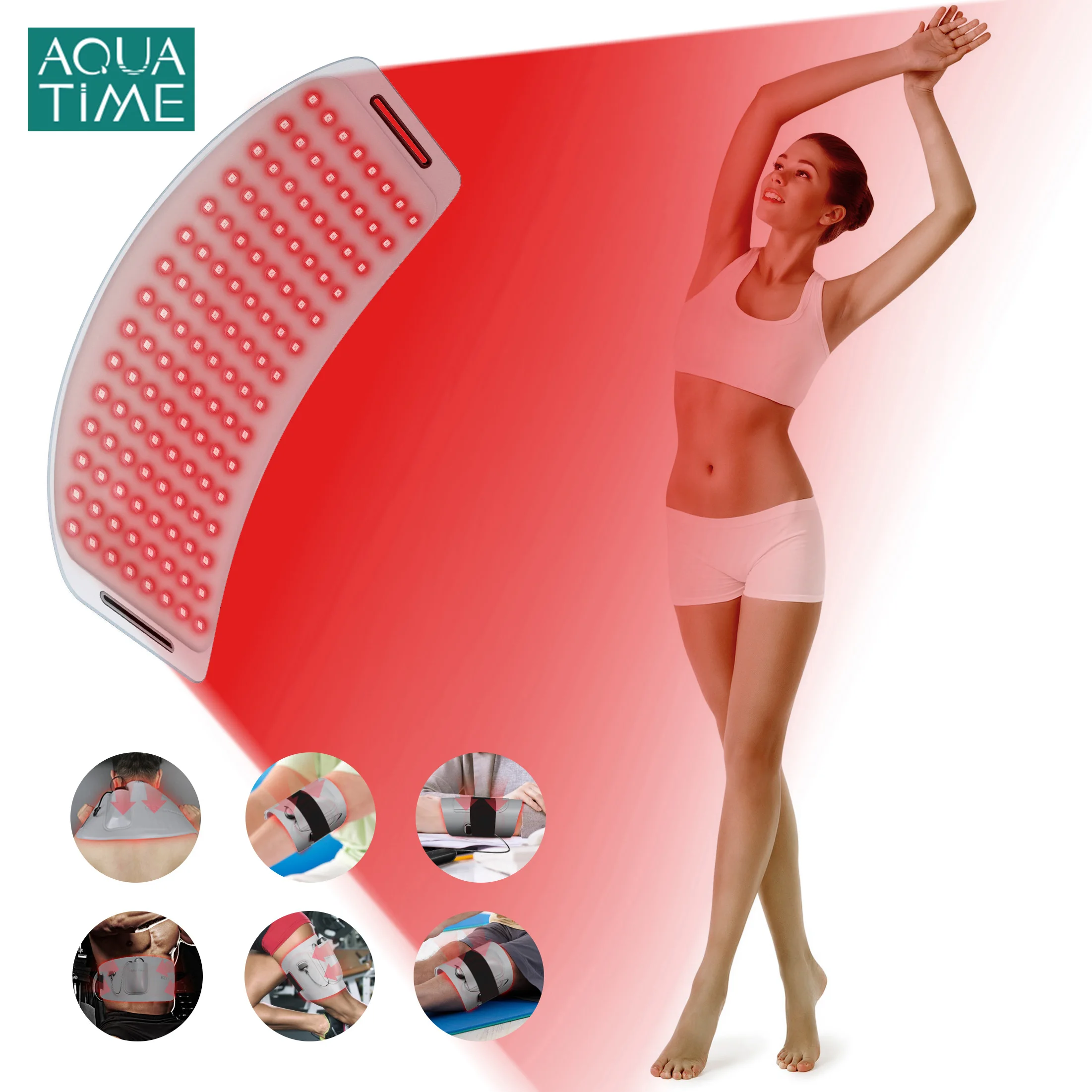 Led Red Light Therapy Belt Near Infrared Lower Back Pain Relief Muscle Relax Reduce Swell Heating Pad Waterproof And Sweatproof