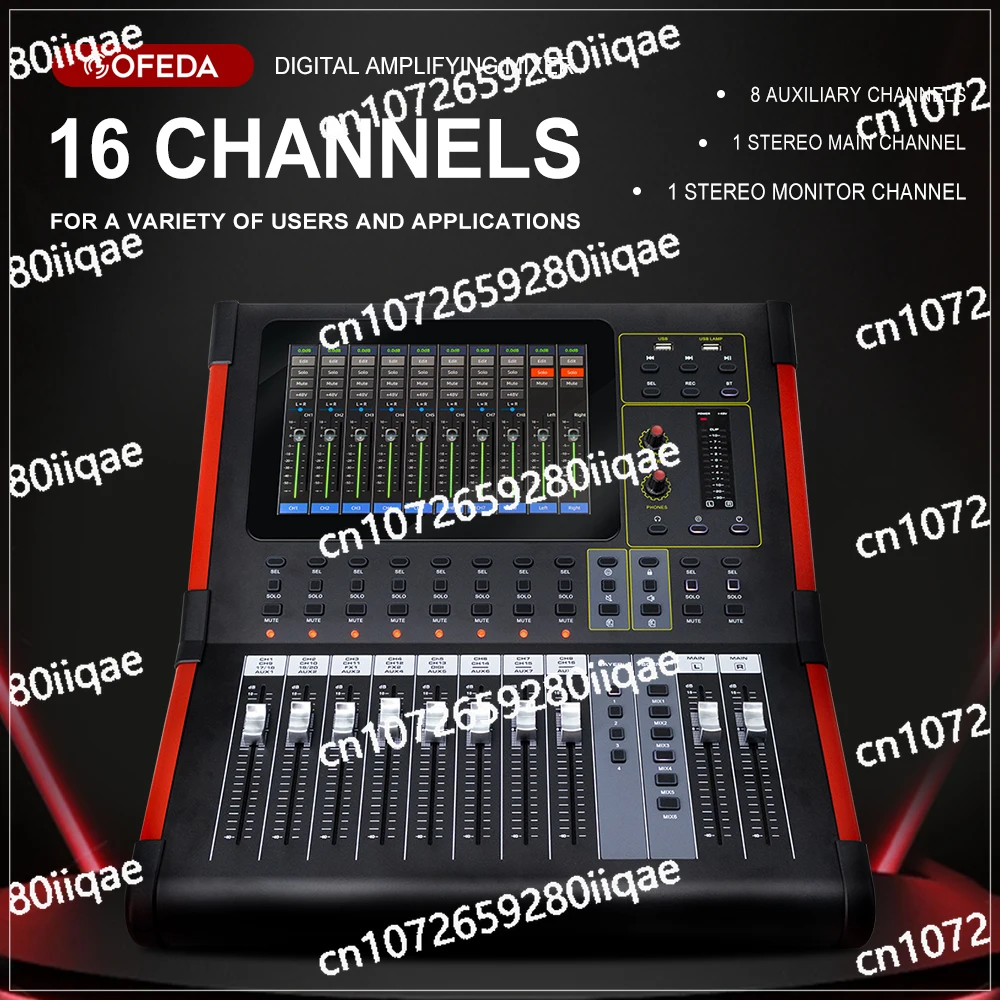 Professional DM20 Digital Audio Console Mixer 20 Channels for Studio & Live Performances for Live Streaming & Recording