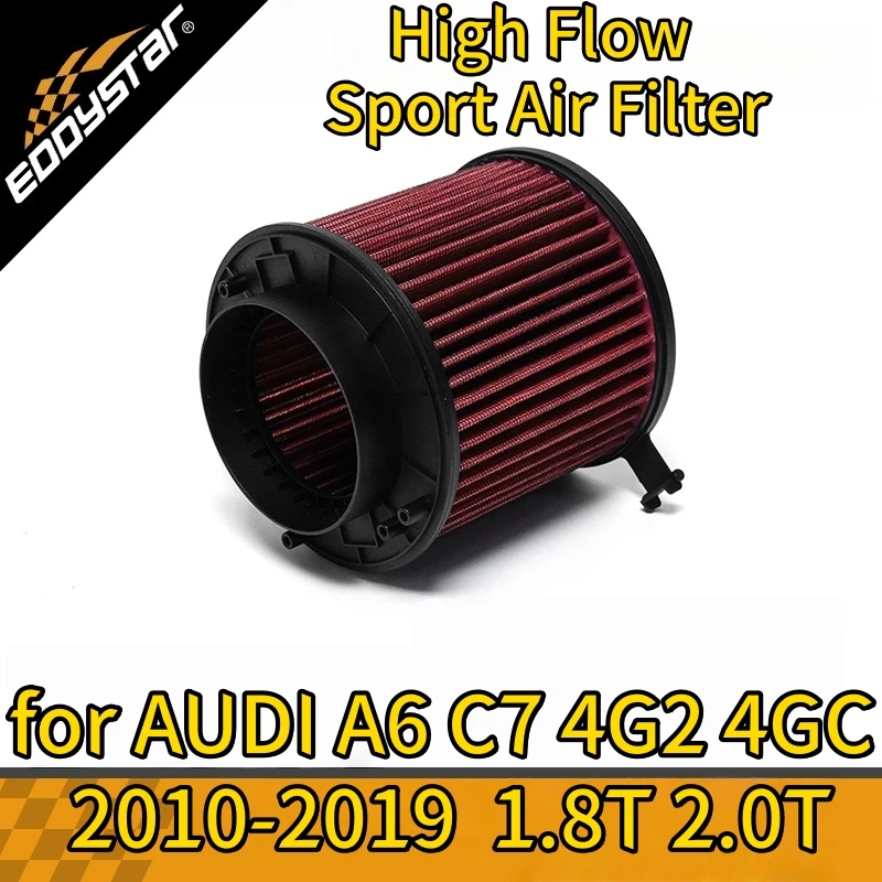 

High Flow Sport Air Filter for AUDI A6 C7 4G2 4GC 2010-2019 2.0T 1.8T 2.0T Hybrid 2.0T quattro Washable Racing Intake Filters