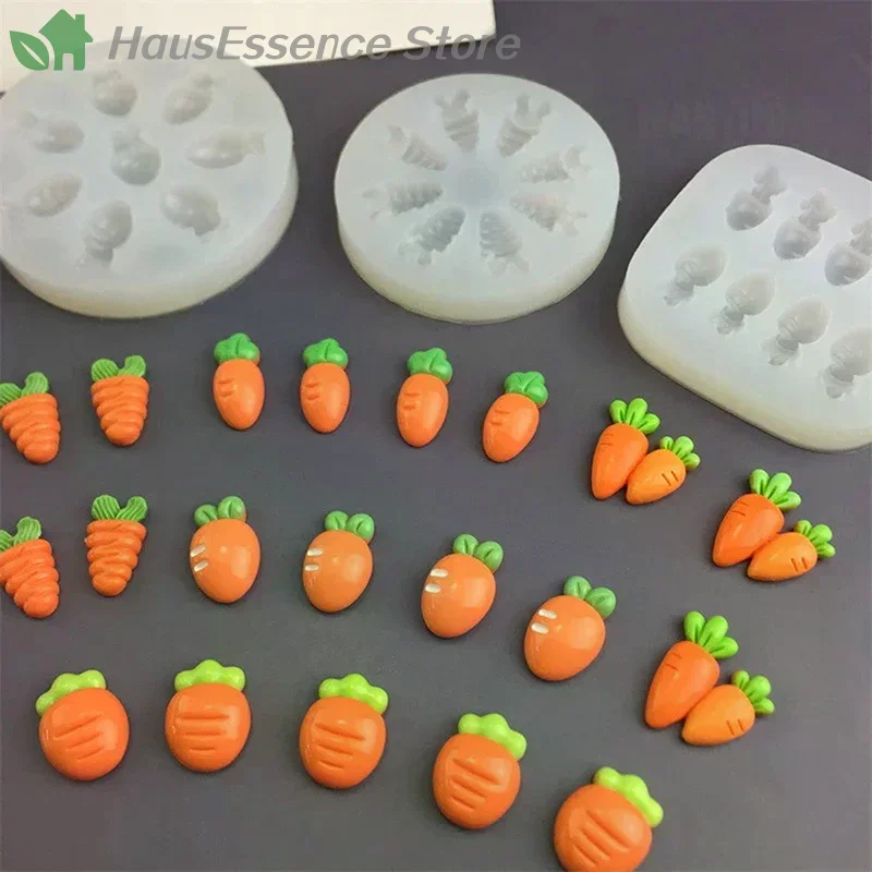 ※High Temperature Resistant Silicone Molds Mini Carrot Shape Cakes Molds Chocolate Candy Easter Cakes Baking Decoration T - view 2