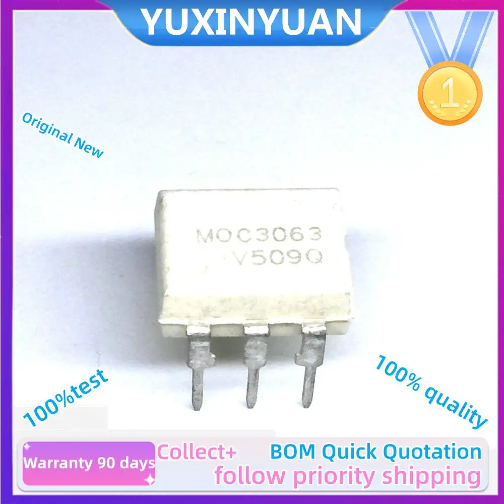 10PCS  MOC3063 3063 DIP6  upright photoelectric coupling  light into YUXINYUAN  IC In Stock 100%test